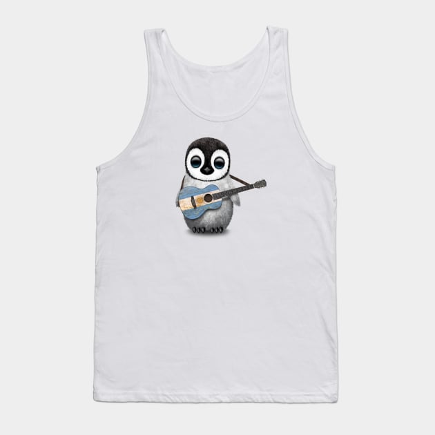 Baby Penguin Playing Argentine Flag Guitar Tank Top by jeffbartels